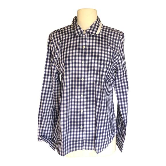 UNTUCKit NWT Women’s Belleza Button Up Dress Shirt Blue Buffalo Plaid Size 8 - Picture 3 of 13